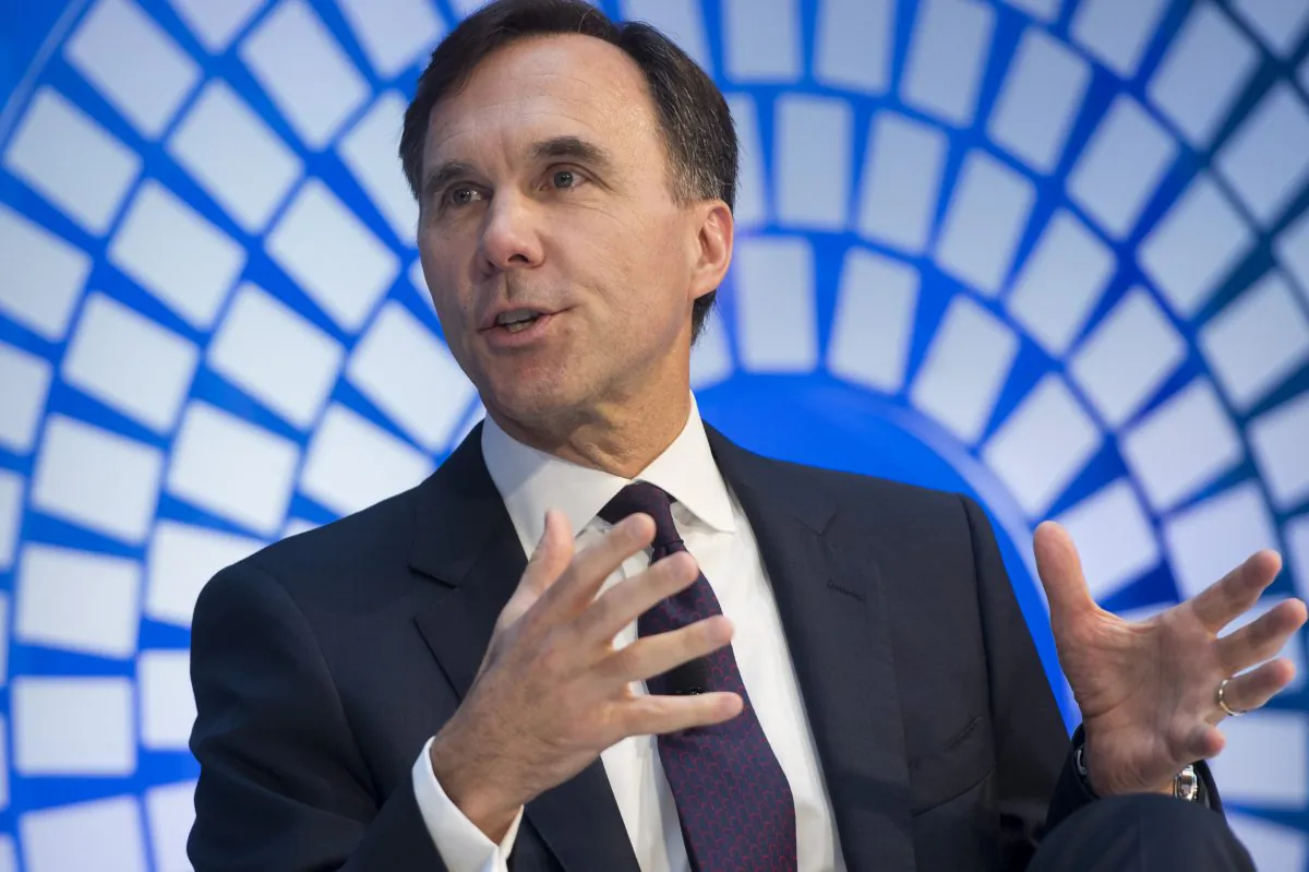Canada’s Finance Minister Bill Morneau speaks during a CNN Debate on the Global Economy during the World Bank Group / International Monetary Fund Annual Meetings at IMF Headquarters in Washington, D.C., Oct. 12, 2017. He presents his third budget tomorrow Feb. 27. (Saul Loeb/AFP/Getty Images)