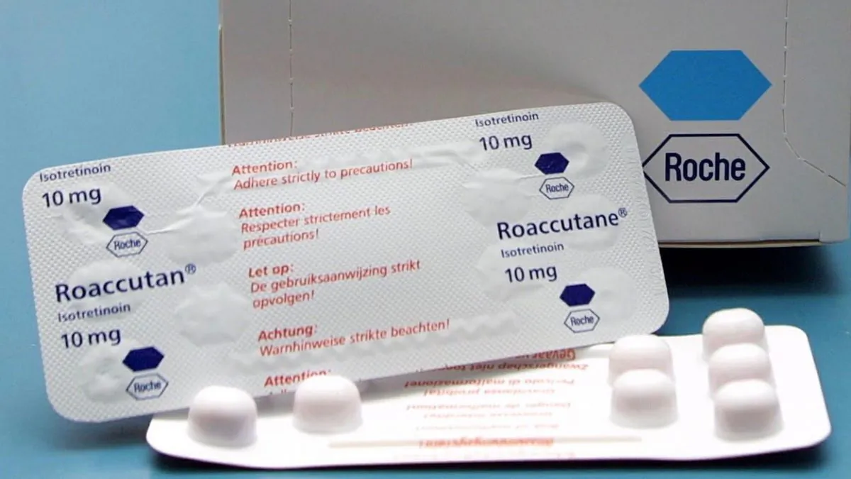 The controversial acne drug Roaccutane, formerly sold as Accutane, photographed at a local pharmacy.  (Michael Bradley/Getty Images)