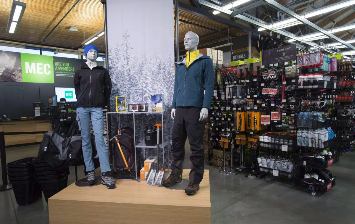 The inside of a Mountain Equipment Co-Op store in North Vancouver. (The Canadian Press/Jonathan Hayward)