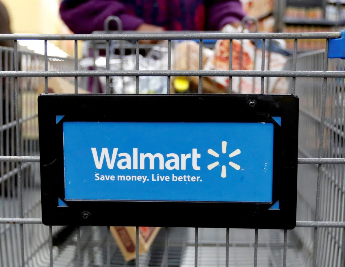 A customer pushes a shopping cart at a Walmart store in Chicago on Nov. 23, 2016. (Kamil Krzaczynski/Reuters)