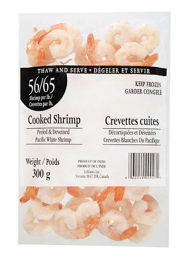 Loblaw is recalling packages of cooked shrimp that may contain raw shrimp. (CFIA)
