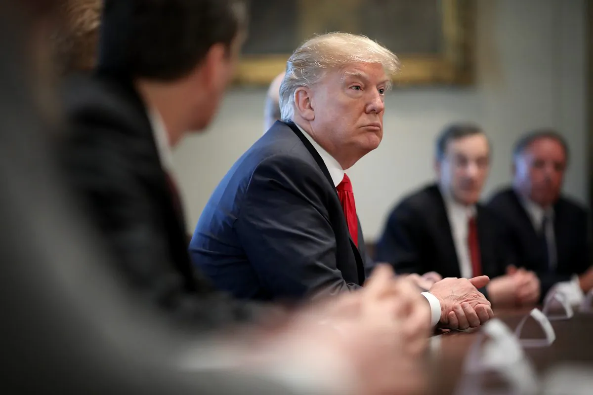 U.S. President Donald Trump participates in a meeting with leaders of the steel and aluminum industries at the White House in Washington, DC on March 1, 2018. (Win McNamee/Getty Images)