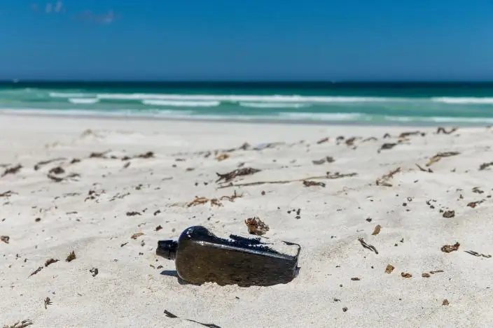 The oldest known message in a bottle discovered at Wedge Island, Western Australia. (KymIllman.com)