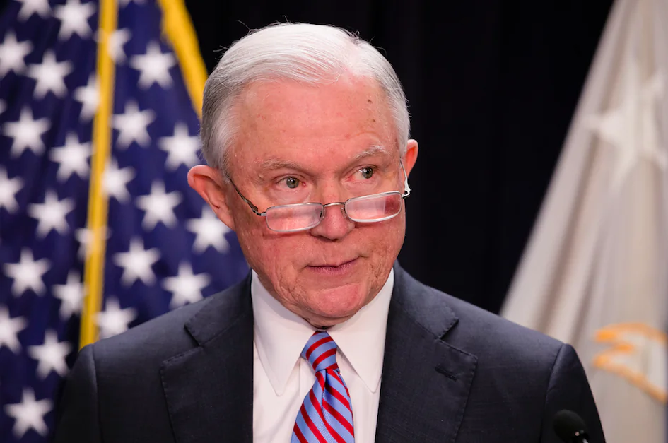 Attorney General Jeff Sessions at a press conference in Baltimore, Md., on Dec. 12, 2017. (Samira Bouaou/The Epoch Times)