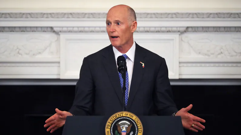 Florida Governor Rick Scott  in the State Dining Room at the White House February 26, 2018 in Washington, DC. (Chip Somodevilla/Getty Images)