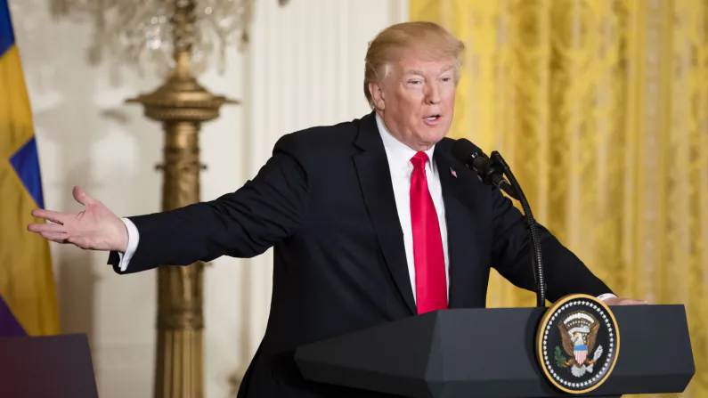 President Donald Trump in the East Room of the White House in Washington on March 6, 2018. (Samira Bouaou/The Epoch Times)
