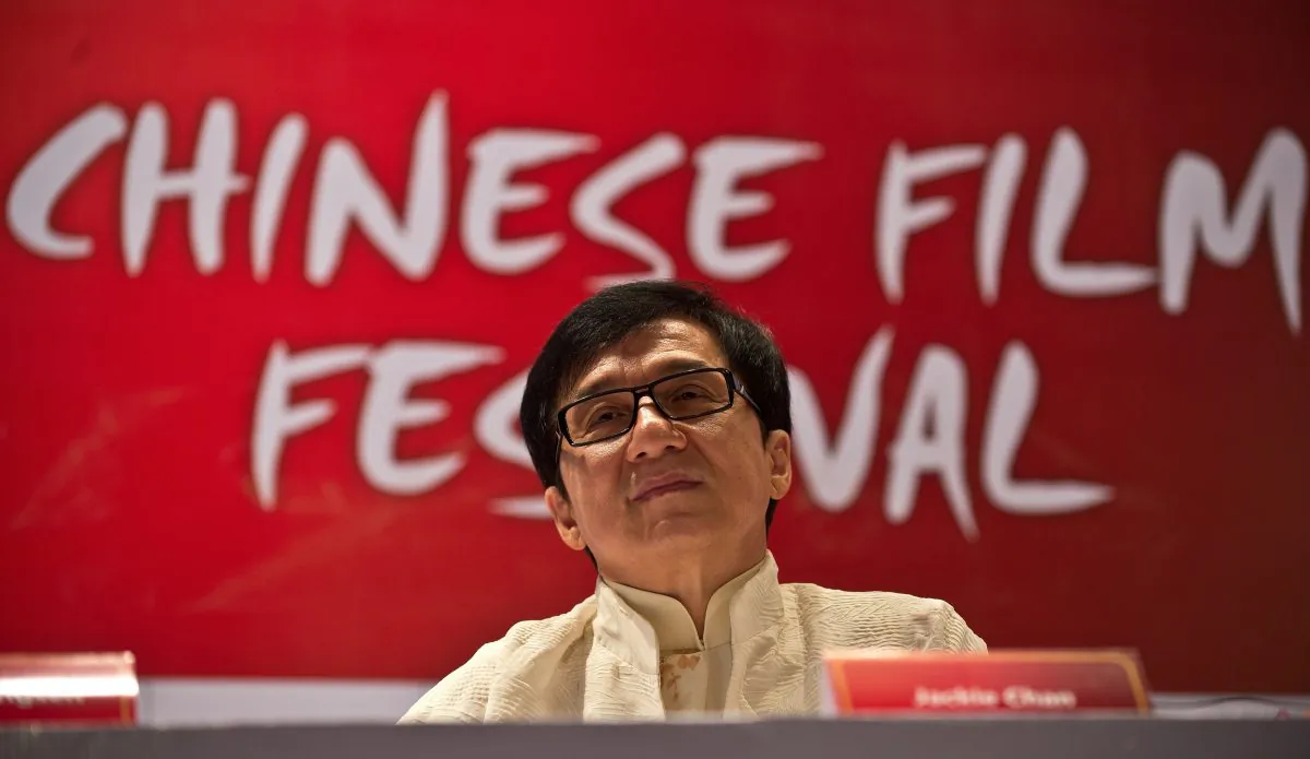 Hong Kong actor Jackie Chan at the Chinese Film Festival press conference in New Delhi on June 18, 2013. (MANAN VATSYAYANA/AFP/Getty Images)