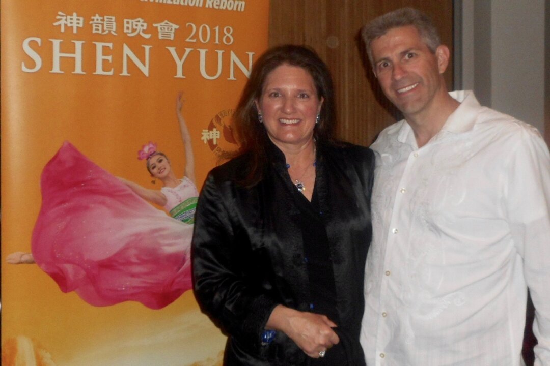 Cynthia and Bernie Bulcourf attended the Shen Yun performance at the Curtis M. Phillips Center for the Performing Arts, in Gainesville, Fla., on March 15, 2018. “It was vibrant, very colorful, very ornate, just very graceful, very beautiful, yet powerful,” said Mrs. Bulcourf, a stained-glass artist. (Edie Bassen/The Epoch Times)