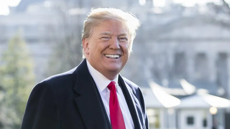 President Donald Trump speaks to the media before departing the White House to Joint Base Andrews en route to San Diego, Calif., on March 13, 2018. (Samira Bouaou/The Epoch Times)
