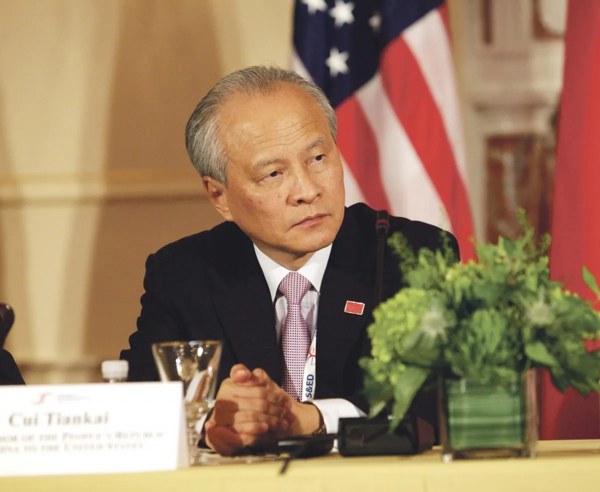 Cui Tiankai, Chinese ambassador to the United States, participates in the Plenary Session of the U.S.–China Consultation on People-to-People Exchange during the seventh U.S.–China Strategic and Economic Dialogue at the U.S. State Department in Washington on June 24, 2015. (CHRIS KLEPONIS/AFP/Getty Images)