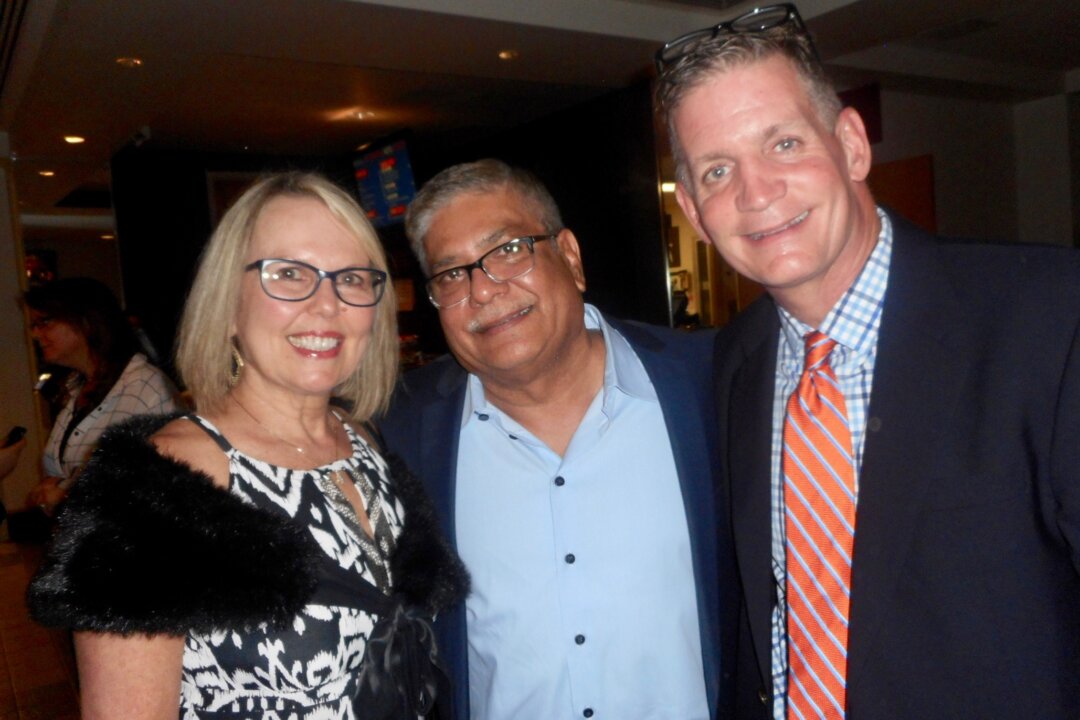 (L–R) Jeanie Siraj, Shariq Siraj, and Dan Sprung attended the Shen Yun performance at the Curtis M. Phillips Center for the Performing Arts, in Gainesville, Fla., on March 16, 2018. (Edie Bassen/The Epoch Times)