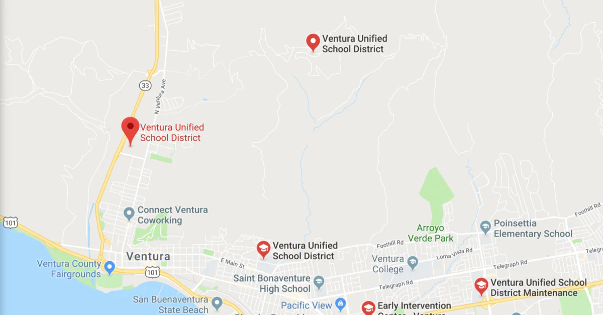 Ventura Unified School District, in California. (Screenshot Via Google Maps)