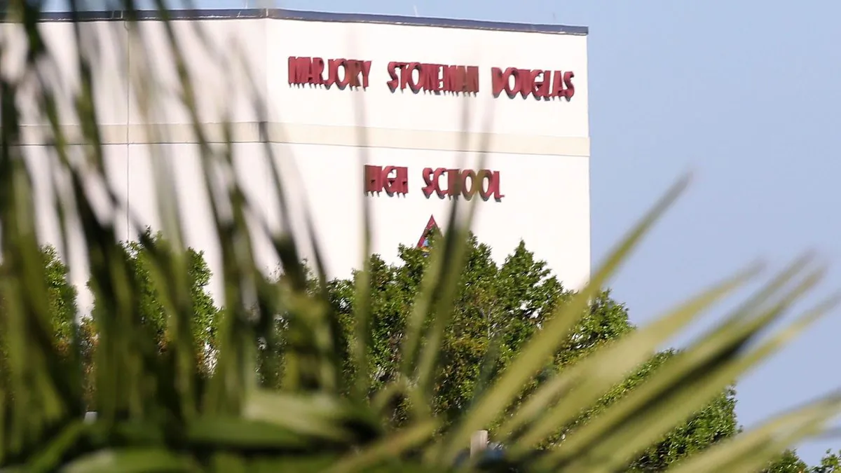 Marjory Stoneman Douglas High School in Parkland, Florida can be seen on Feb. 17, 2018. (Mark Wilson/Getty Images)