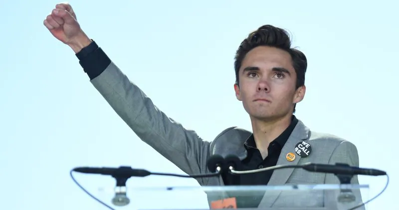 Marjory Stoneman Douglas High School student David Hogg adresses the crowd during the March For Our Lives rally against gun violence in Washington on March 24, 2018. (JIM WATSON/AFP/Getty Images)