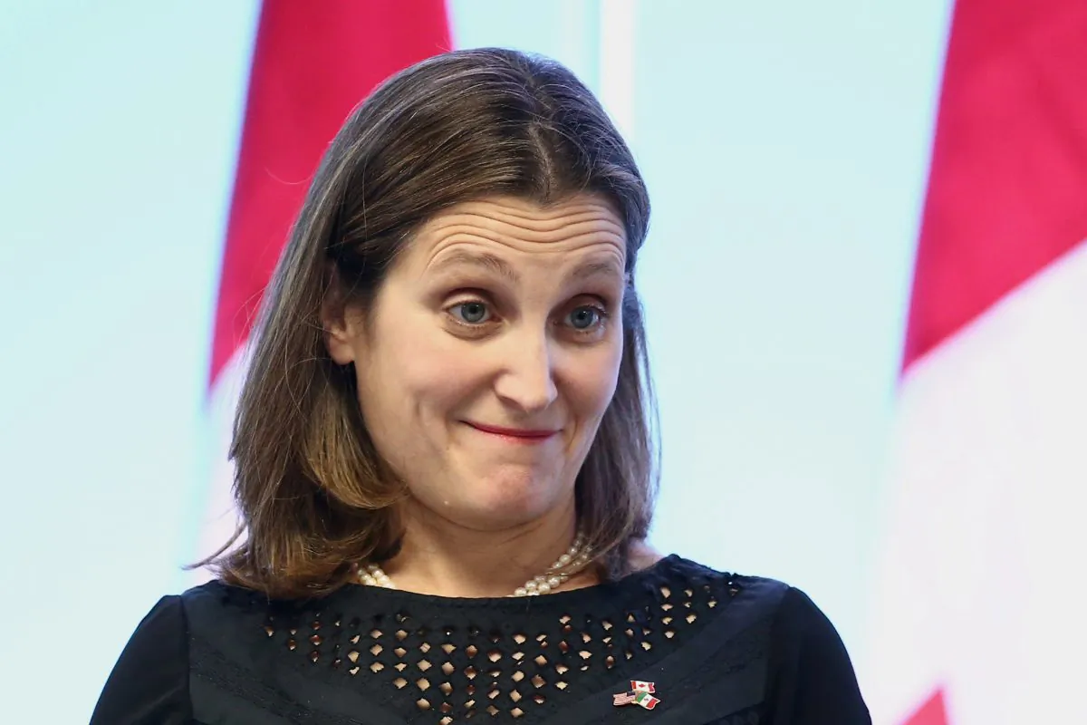 Canadian Foreign Affairs Minister Chrystia Freeland issued strong words against Russia’s nerve-agent attack in the United Kingdom last week. She is seen here during a joint news conference on the closing of the seventh round of NAFTA talks in Mexico City, Mexico on March 5, 2018. (Reuters/Edgard Garrido)