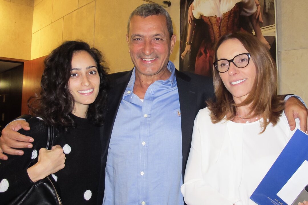 Meir Uzan, who founded Shekel Group in 1979 and made it Israel's largest independent insurance company, enjoyed Shen Yun Performing Arts with his wife, Rony, and daugther at The Opera House in Tel Aviv on March 25, 2018. (Mary Man/The Epoch Times)