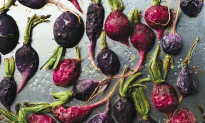 Roasted Radishes With Feta Mint Sauce