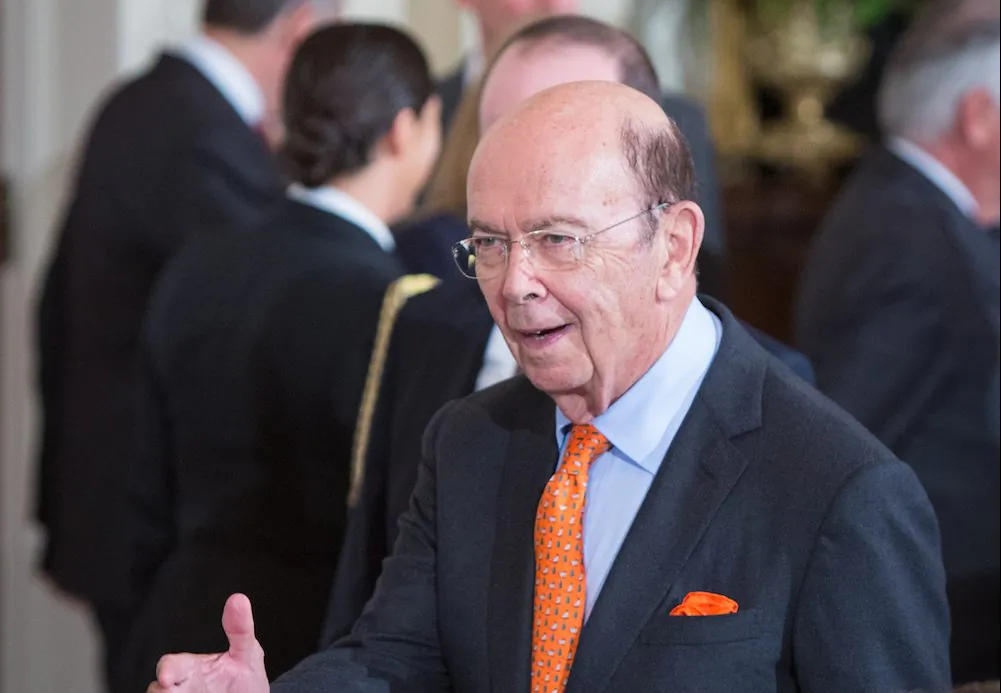 United States Secretary of Commerce Wilbur Ross greets other cabinet members at the East Room of the White House in Washington, on Oct. 12, 2017. (Benjamin Chasteen/The Epoch Times)