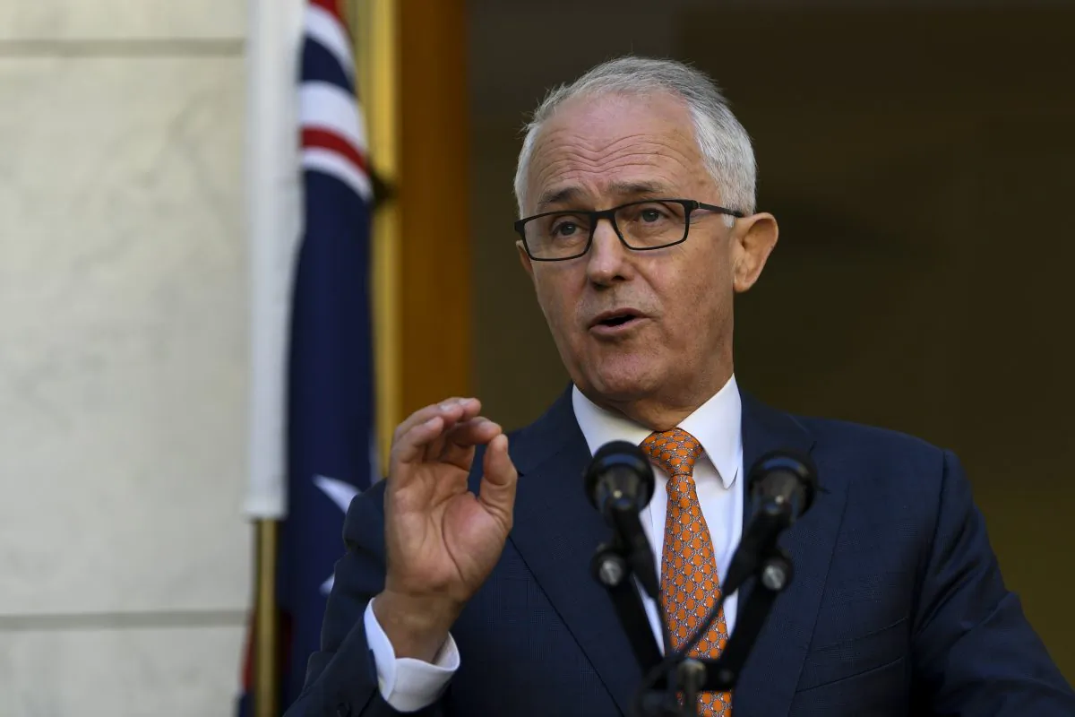 Australian Prime Minister Malcolm Turnbull speaks to the media at Parliament House in Canberra, Australia, on March 27, 2018. (AAP/Lukas Coch/via Reuters)