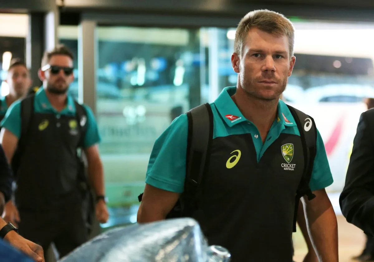 Former Australian cricket vice-captain David Warner arrives at Cape Town International Airport, South Africa March 27, 2018. (Reuters/Sumaya Hisham)