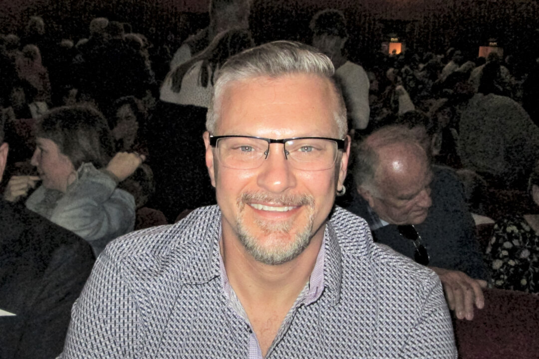 Jason Hough, a communication studies professor at Hartnell College, enjoyed the Shen Yun performance at Bridges Auditorium - Pomona College in Claremont, Calif., on April 1, 2018. (Marie Paul Baxiu/The Epoch Times)