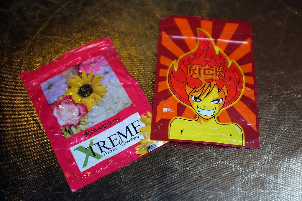 Packets of K2 or “spice,” a synthetic marijuana drug, are seen in a file photo. (Spencer Platt/Getty Images)