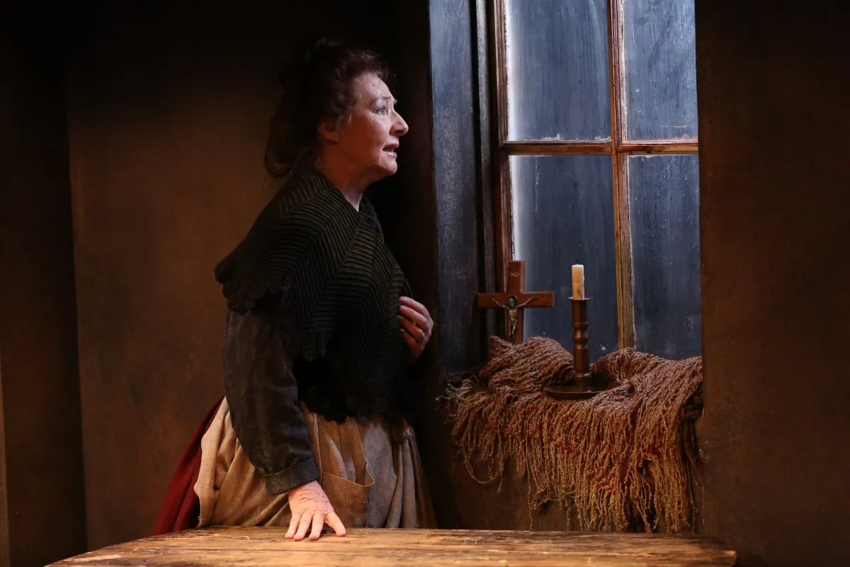 Terry Donnelly in “Riders to the Sea,” part of Three Small Irish Masterpieces, the three one-acts currently presented by the Irish Repertory Theatre. (Carol Rosegg)