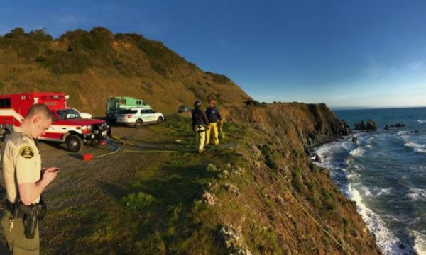 The clifftop in Mendocino County where the SUV was found