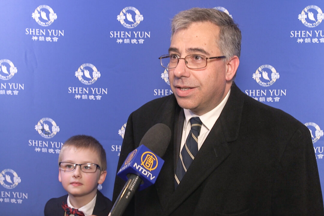 Andre Gazal and his son, George, attended the Shen Yun performance at the Paramount Theatre in Aurora, Ill., on April 7, 2018. (NTD Television)