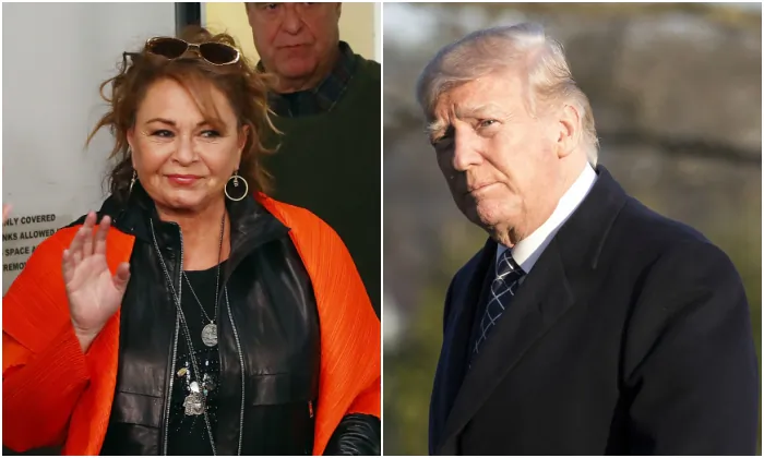 Actress Roseanne Barr. (Astrid Stawiarz/Getty Images for SiriusXM) President Donald Trump. (Samira Bouaou/Epoch Times)