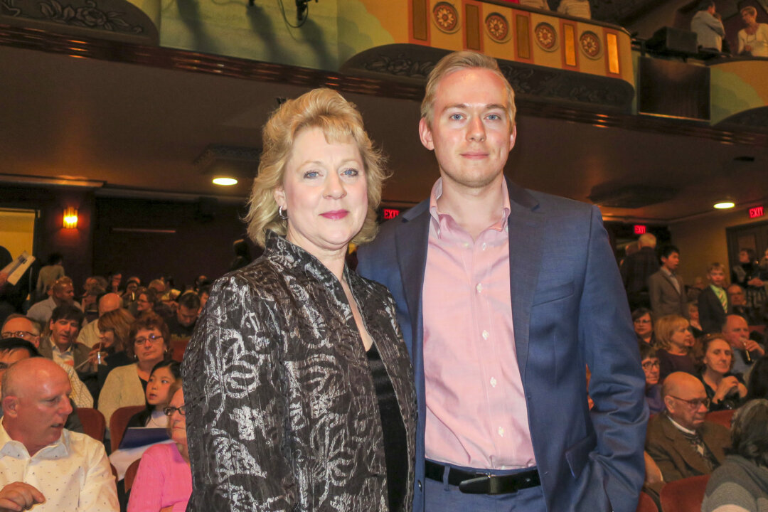 Donna Lee Gabriel (L) and her son, Jordan, attended the Shen Yun performance at the Paramount Theatre in Aurora, Ill., on April 8, 2018. (Maggie Xie/The Epoch Times)