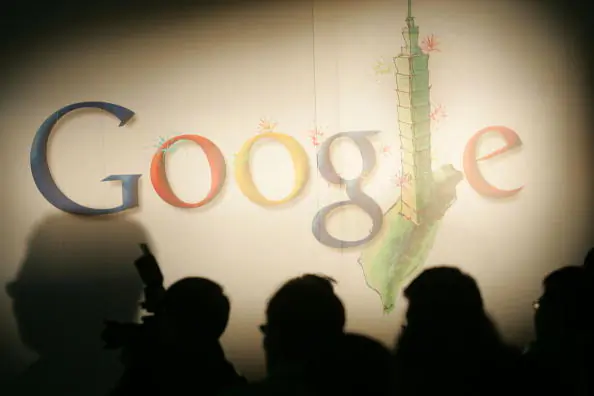 The Google Inc. logo is displayed at a news conference in Taipei, Taiwan, on May 5, 2008. (Maurice Tsai/Bloomberg via Getty Images)