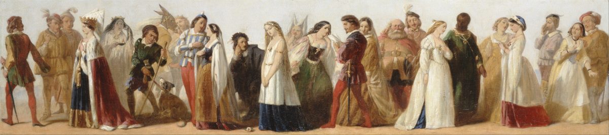 “Procession of Characters From Shakespeare's Plays,” circa 1840, unknown artist (manner of Thomas Stothard. (Public Domain)
