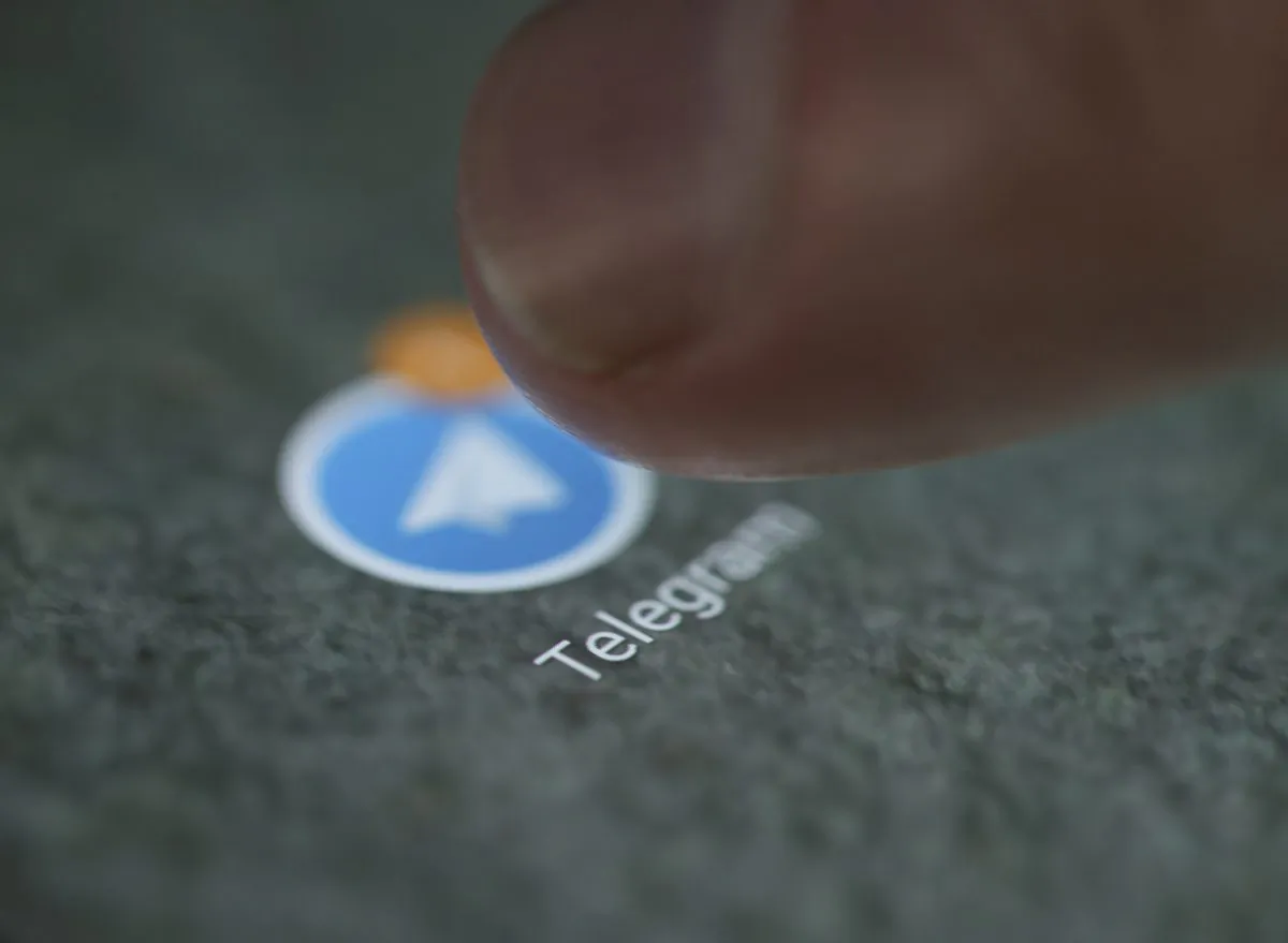 The Telegram app logo is seen on a smartphone in this picture illustration taken Sept. 15, 2017. (Reuters/Dado Ruvic/Illustration/File Photo)