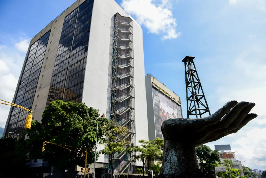 The headquarters of Venezuelan state-owned oil company PDVSA, in Caracas, taken on November 14, 2017. (Federico Parra/AFP/Getty Images)
