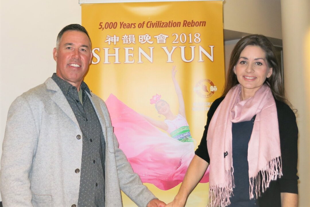 Visual artist Deprise Brescia and her friend enjoyed the Shen Yun performance at Performing Arts Center San Luis Obispo in San Luis Obispo, Calif., on April 17, 2018. Ms. Brescia is a former model and actress, who has appeared in more than 100 commercials and multiple television shows, including Two and a Half Men, CSI, and LA Law. She won Miss Venus International in 1991. (Michael Ye/The Epoch Times)