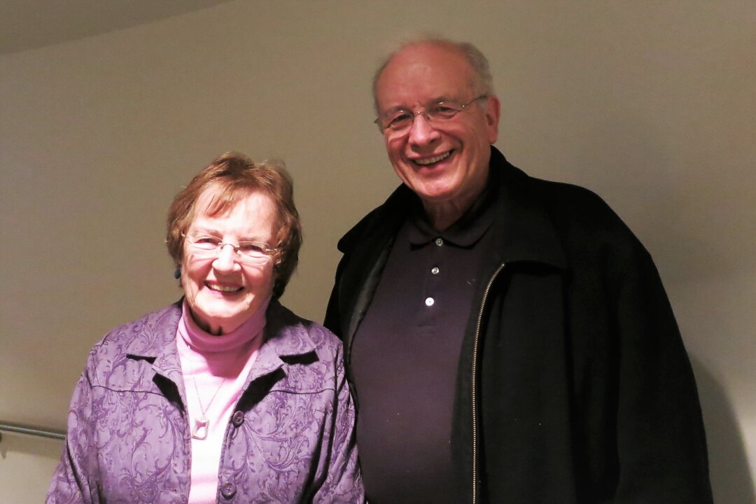 Diane Brocato, a retired financial planner and philanthropist, and Joseph Brocato, a retired business professor, businessman, and Naval officer, enjoyed the Shen Yun performance at the Performing Arts Center San Luis Obispo, in San Luis Obispo, Calif., on April 18, 2018. "The whole feeling of the whole program was excellent, very well done," said Mr. Brocato. "Very inspirational, just very satisfying. You go away feeling good about life. Very good! The colors are phenomenal, and the graphics are very, very good." (Michael Ye/Epoch Times)