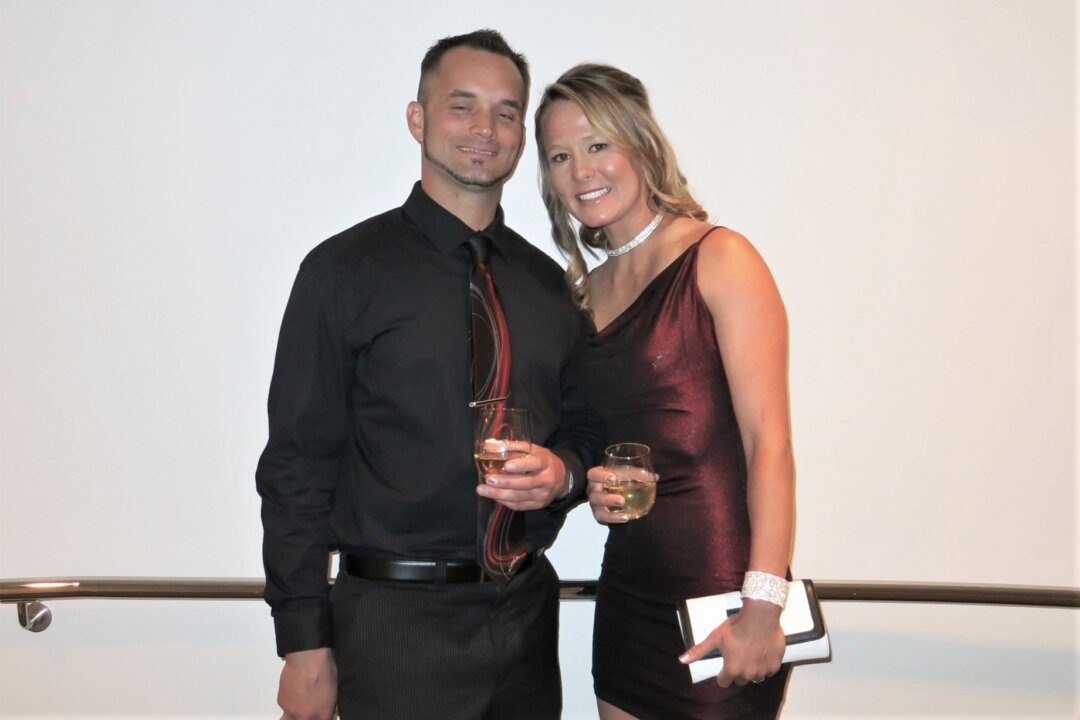 Derek Brown, a welding artist and abstract painter, and Melissa Swift, a scenic artist for theme parks, enjoyed the Shen Yun performance at the Performing Arts Center San Luis Obispo, in San Luis Obispo, Calif., on April 18, 2018. (Alex Lee/Epoch Times)