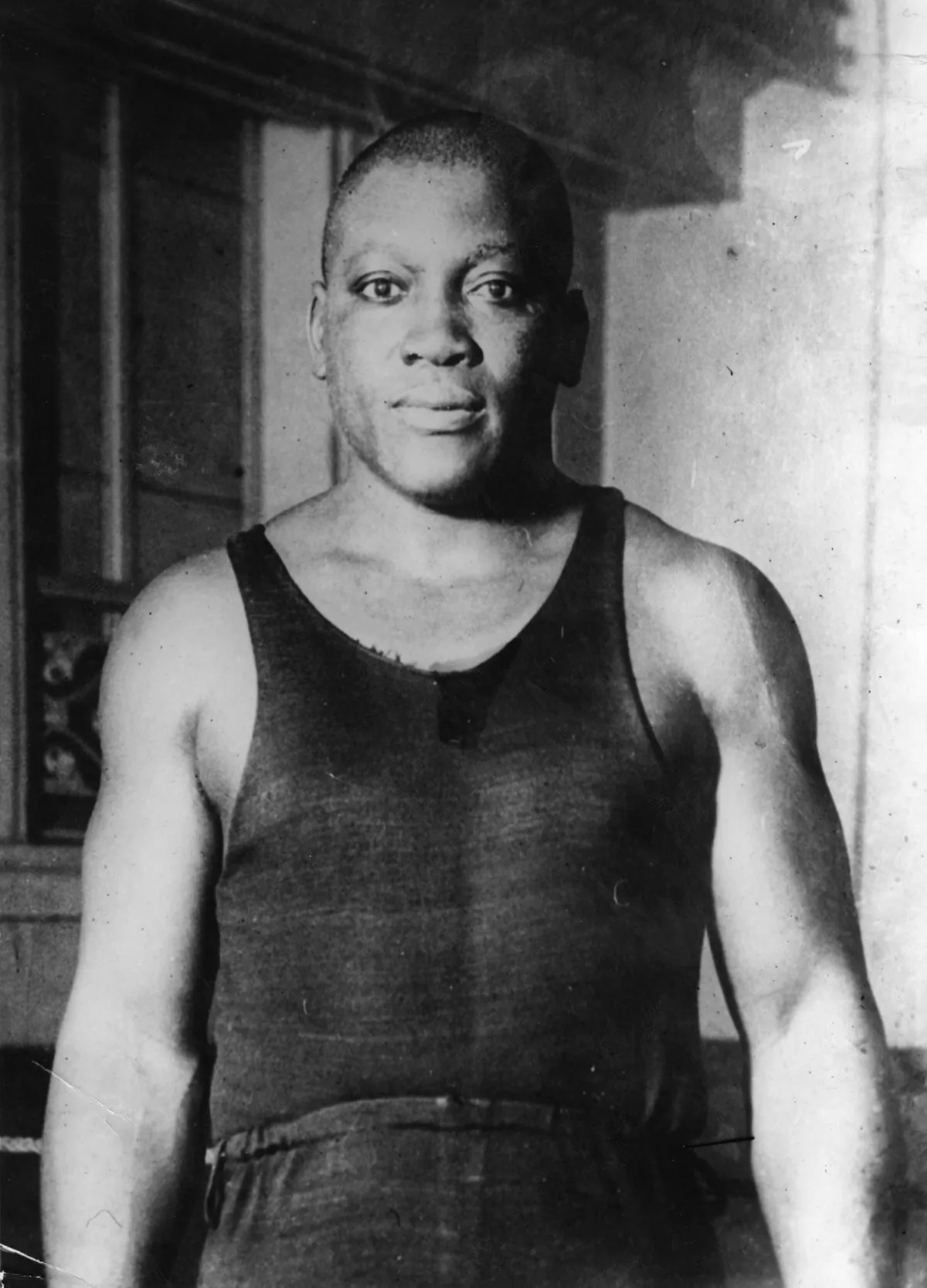 Jack Johnson (1878 - 1946) of the USA, one of the greatest heavyweight boxers of all time. In 1908 he took the world title from Tommy Burns and held on to it until Jess Willard beat him in 1915.   (Hulton Archive/Getty Images)