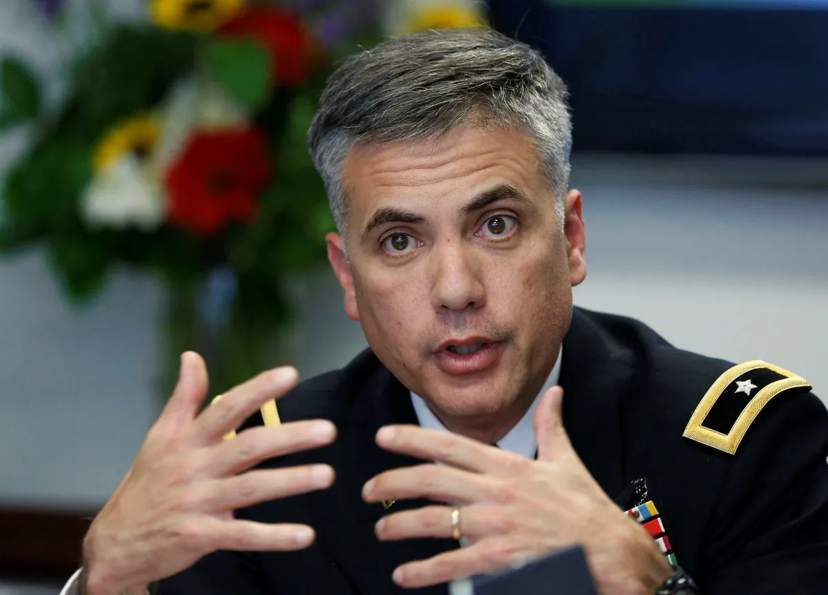 Gen. Paul Nakasone talks during a Reuters CyberSecurity Summit in Washington May 12, 2014. (REUTERS/Larry Downing)