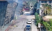 Scaffolding Collapses After Fire Engulfs Under-Construction Building in California