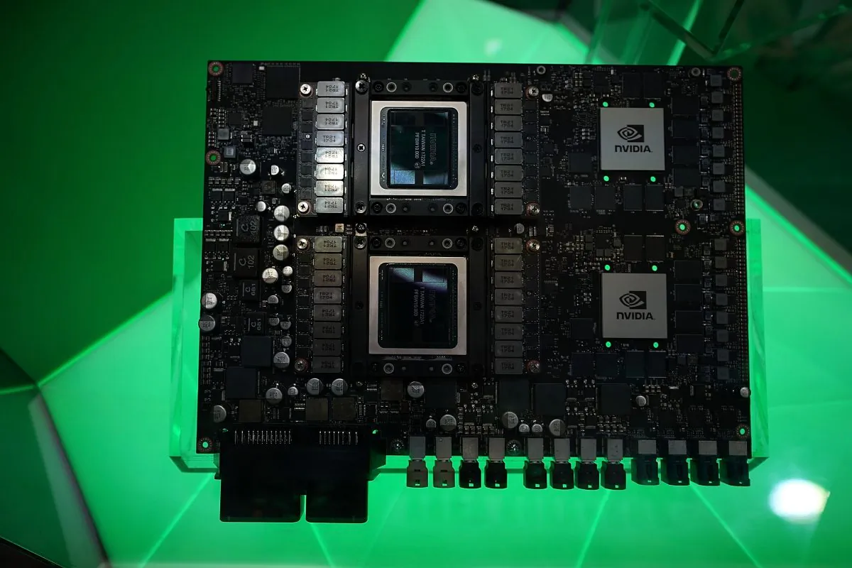 Nvidia Drive Pegasus, the world's first AI supercomputer for level 5 robotaxis, on display at the CES consumer technology trade show in Winchester, Nevada, on January 9, 2018. (Alex Wong/Getty Images)