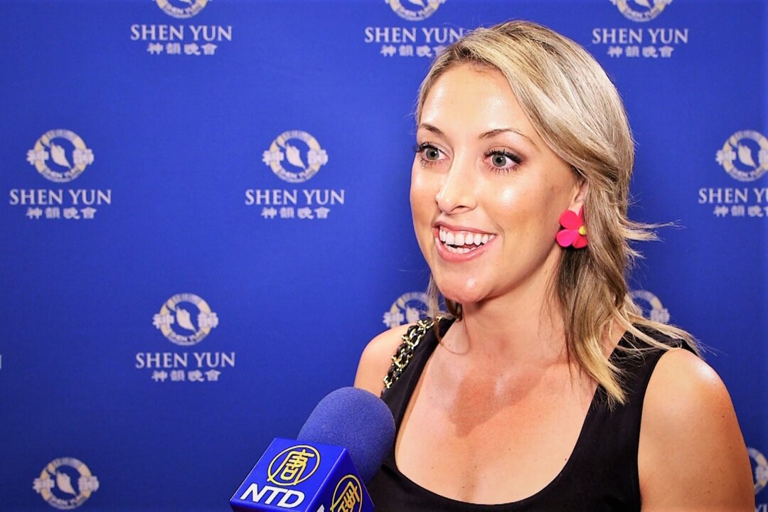 Katie Widner, a news anchor, journalist, and reporter was fascinated by the Shen Yun evening performance at the McCallum Theatre in Palm Desert, Calif., on April 27, 2018. (NTD Television)