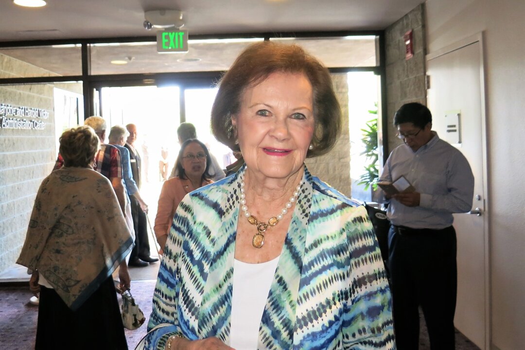 Elaine Jerome, a philanthropist and retired teacher, enjoyed the Shen Yun matinee performance at the McCallum Theatre in Palm Desert, Calif., on April 28, 2018. Elaine and her late husband have financially supported The Living Desert, The McCallum Theater and Eisenhower Medical Center, PETA, The Neighborhood Church, The Norris Theatre and Torrance Memorial Medical Center. (Michael Ye/The Epoch Times)