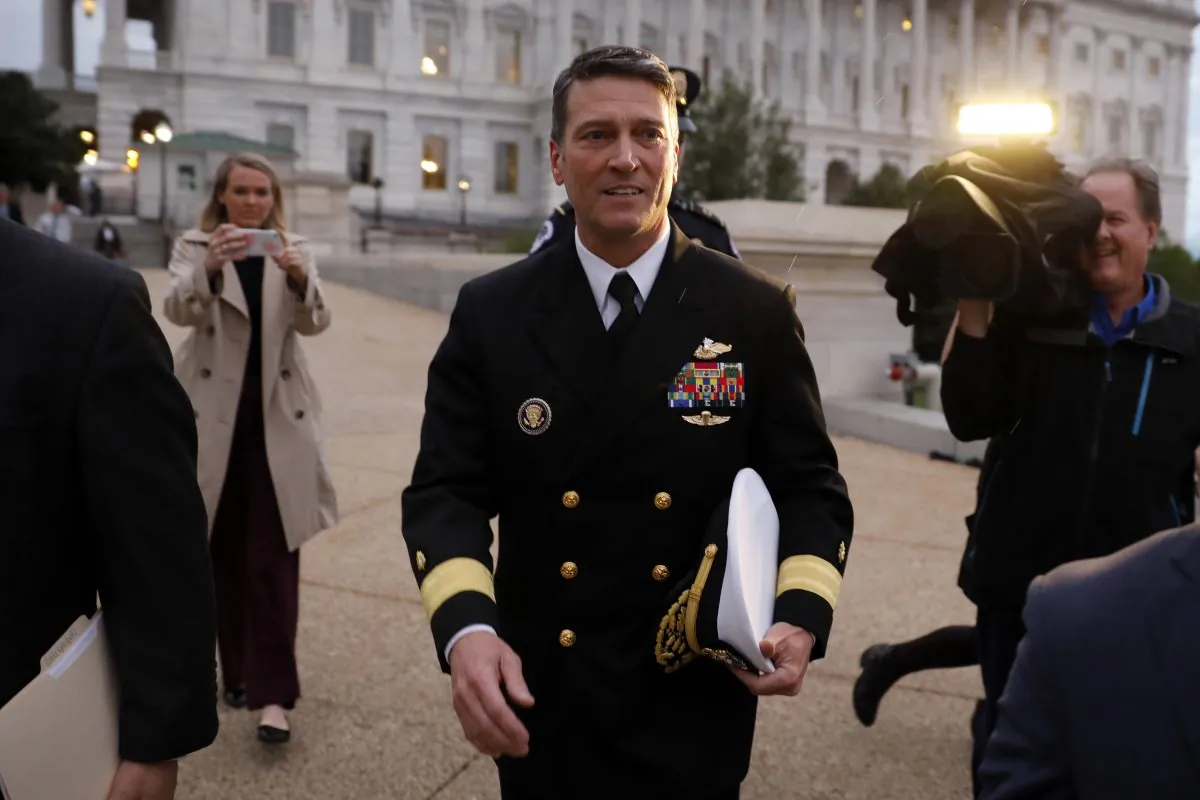 Dr. Ronny Jackson departs the U.S. Capitol in Washington on April 25, 2018. (Aaron P. Bernstein/Getty Images)