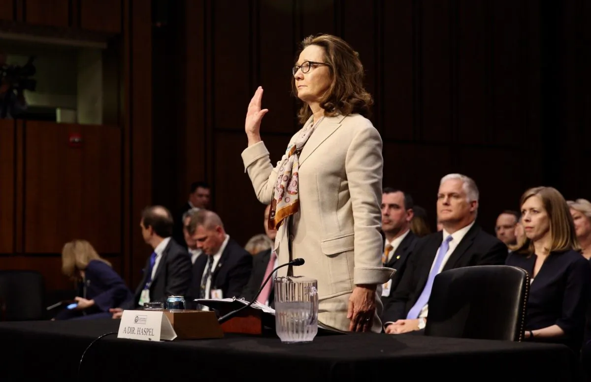 Gina Haspel, the nominee to lead the CIA, testifies before the Senate Intelligence Committee on May 9, 2018. (Samira Bouaou/Epoch Times)