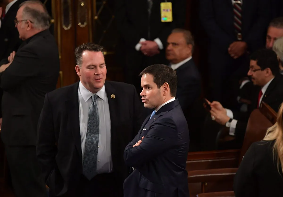 Senator Marco Rubio (C) R-FL inside the House chamber at the US Capitol in Washington, DC on April 25, 2018. (Mandel Ngan/AFP/Getty Images)