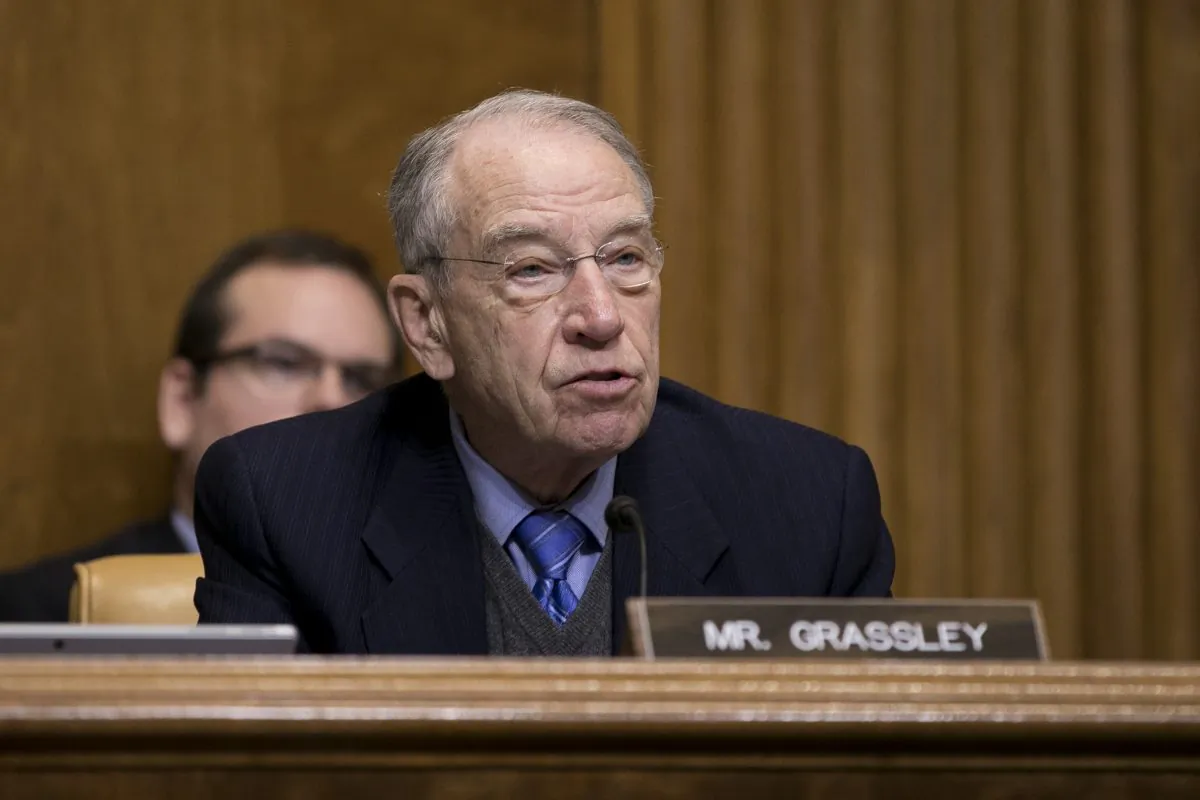Sen. Chuck Grassley (R-Iowa) at a budget committee hearing on the president’s FY19 budget in Washington, on Feb. 13, 2018. (Samira Bouaou/The Epoch Times)
