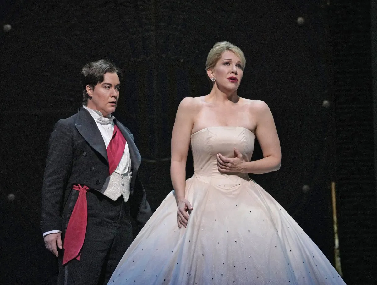 Alice Coote (L) as Prince Charming and Joyce DiDonato in the title role of Massenet's “Cendrillon.” (Ken Howard / The Metropolitan Opera)