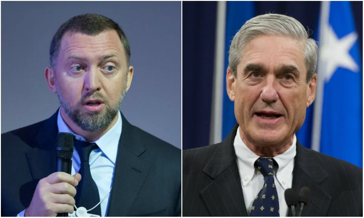 L: Oleg Deripaska in Davos, Switzerland, on Jan. 23, 2013. (JOHANNES EISELE/AFP/Getty Images); R: FBI Director Robert Mueller at the U.S. Department of Justice on Aug. 1, 2013. (SAUL LOEB/AFP/Getty Images)